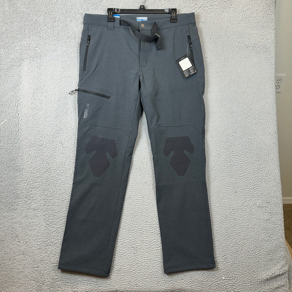 NEW Columbia Titan Ridge 2.0 Pants Men 38X32 Softshell Grey Hiking Cargo Stretch